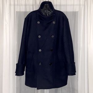 Wooyoungmi Paris fleece wool PeaCoat 1/1 Rare Find IT54 XXL UNI Designer Coat‌
